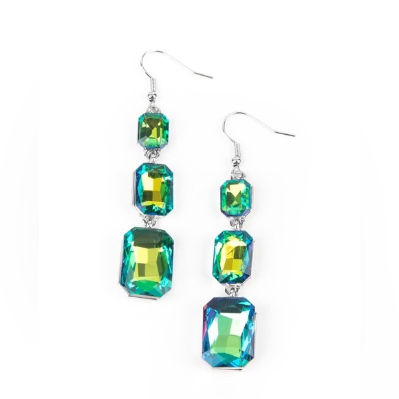 paparazzi Jewelry - Crystal Drop Earrings Green Blue